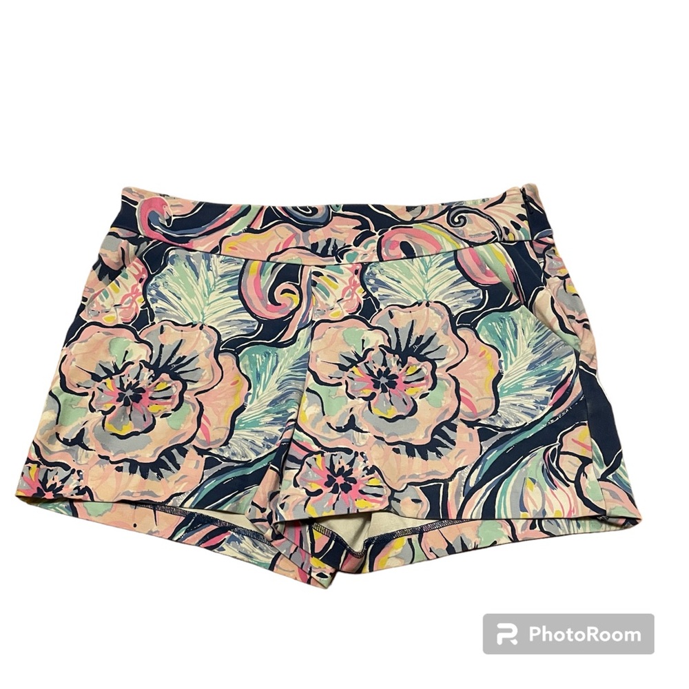 Lilly Pulitzer Dahlia Shorts Floral Paisley Print Beach Waterfront Vacat…